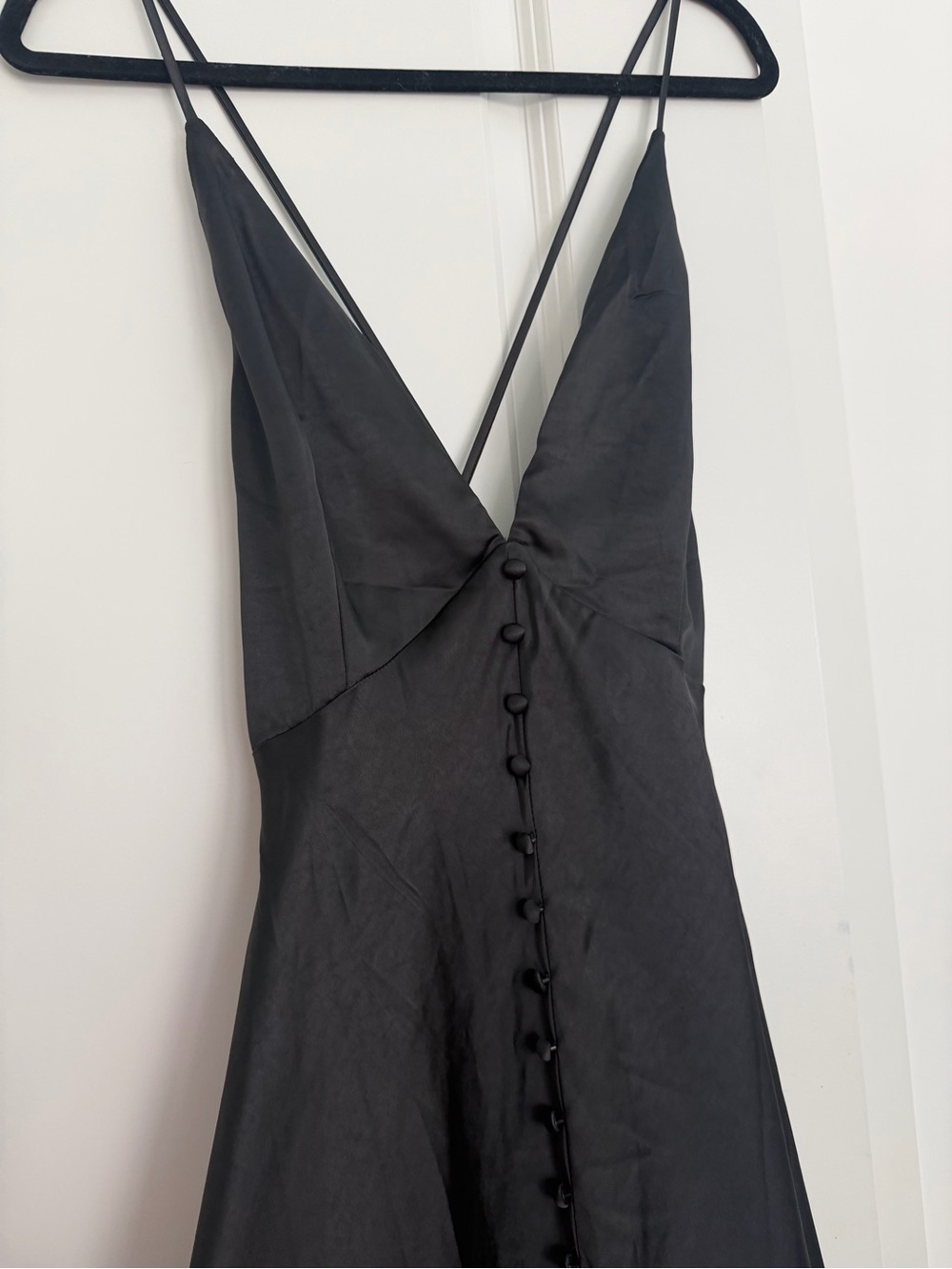 Hello Molly sleek night satin midi dress black Size Large - Picture 6 of 10